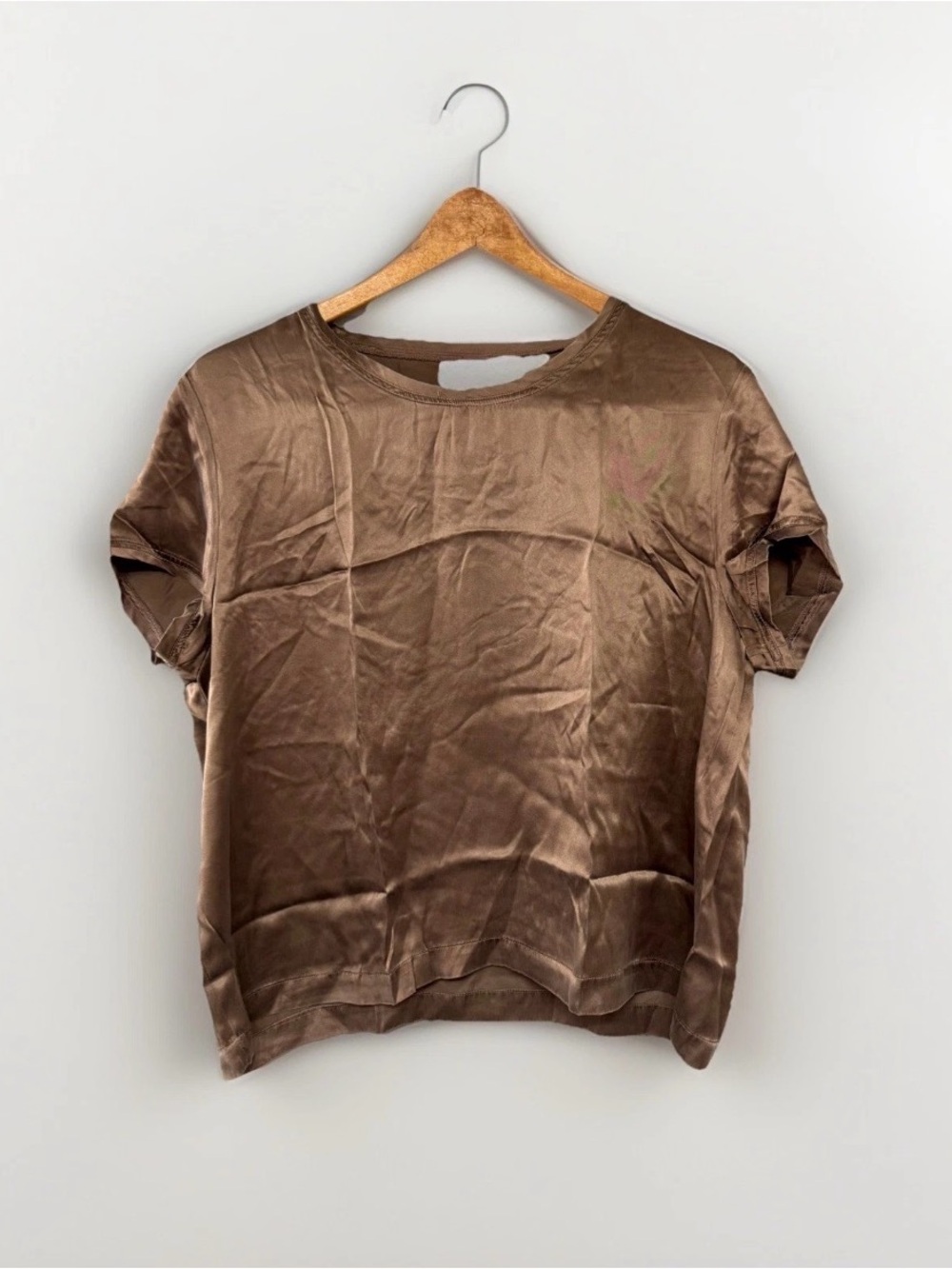 Newport News women’s  100% Silk chocolate Size 14 waist-length crop top